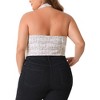 Agnes Orinda Women's Plus Size Retro V-Neck Halter Button Down Fashion Tweed Suit Vests - 4 of 4