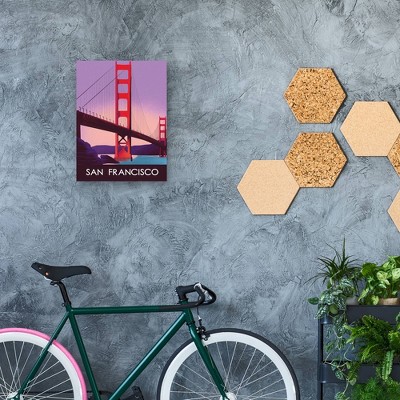San Francisco Golden Gate Bridge Art Deco Canvas Print