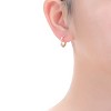 Guili Kids 14K Gold Plated Hoop Earrings with Enamel and Cubic Zirconia, Featuring Vibrant Design in Gold, Pink, Red, and White for Stylish Young Fans - 3 of 3
