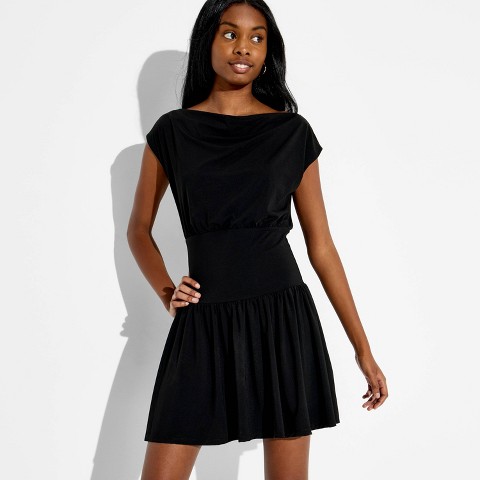 Женское платье Wild Fable Dolman Sleeve Fit and Flare Mini, цвет: Чёрный