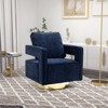 TIRAMISUBEST 30.7"W Swivel Accent Open Back Chair Modern Comfy Sofa Chair With Gold Stainless Steel Base - 2 of 4
