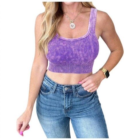 Women's Vneck Reversible Ribbed Bralette - ZENANA - image 1 of 3