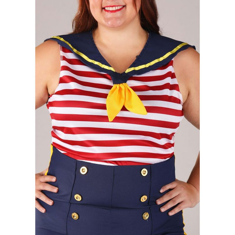 HalloweenCostumes.com Women's Plus Size Perfect Pin Up Sailor Costume, 5 of 6