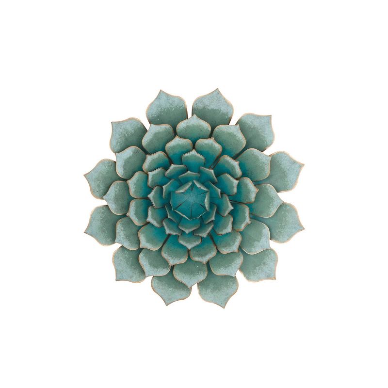 Metal Floral Wall Decor Teal - Olivia &#38; May, 2 of 7
