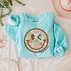 Simply Sage Market S.W.Smiley Groovy Floral Outline Lightweight Garment Dyed Sweatshirt - 3 of 4
