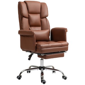 Executive Office Chair with Footrest and Lumbar Support, PU Leather Desk Chair, Ergonomic, Reclining and Swivel - 1 of 4
