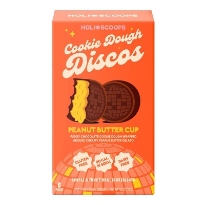 Holi Scoops Peanut Butter Cup Cookie Dough Discos Frozen Ice Cream - 7.5oz
