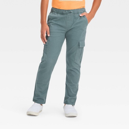 Boys' Stretch Tapered Cargo Pants - Cat & Jack™ Gray 18