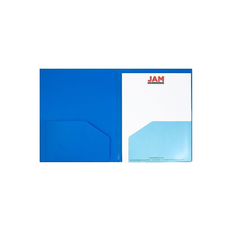 JAM Paper Heavy Duty Plastic Multi-Pocket Folder 10 Pocket Organizer Blue (389MP10bu) , 2 of 4