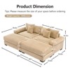 Aukfa Oversized 92" Modular Corduroy Sofa Set - Reversible Sectional Couch with Ottoman, Fabric Upholstery for Living Room - 4 of 4