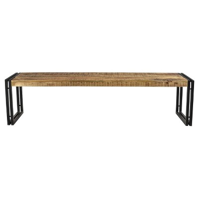 Handcrafted Reclaimed 60" Wood Bench with Iron Legs - Timbergirl