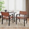 Christopher Knight Home Set of 2 Elijah Faux Leather and Rubberwood Dining Chairs Brown - 2 of 4