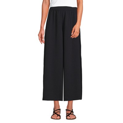 Lands' End Women's Creaseless High Rise Palazzo Crop Pants