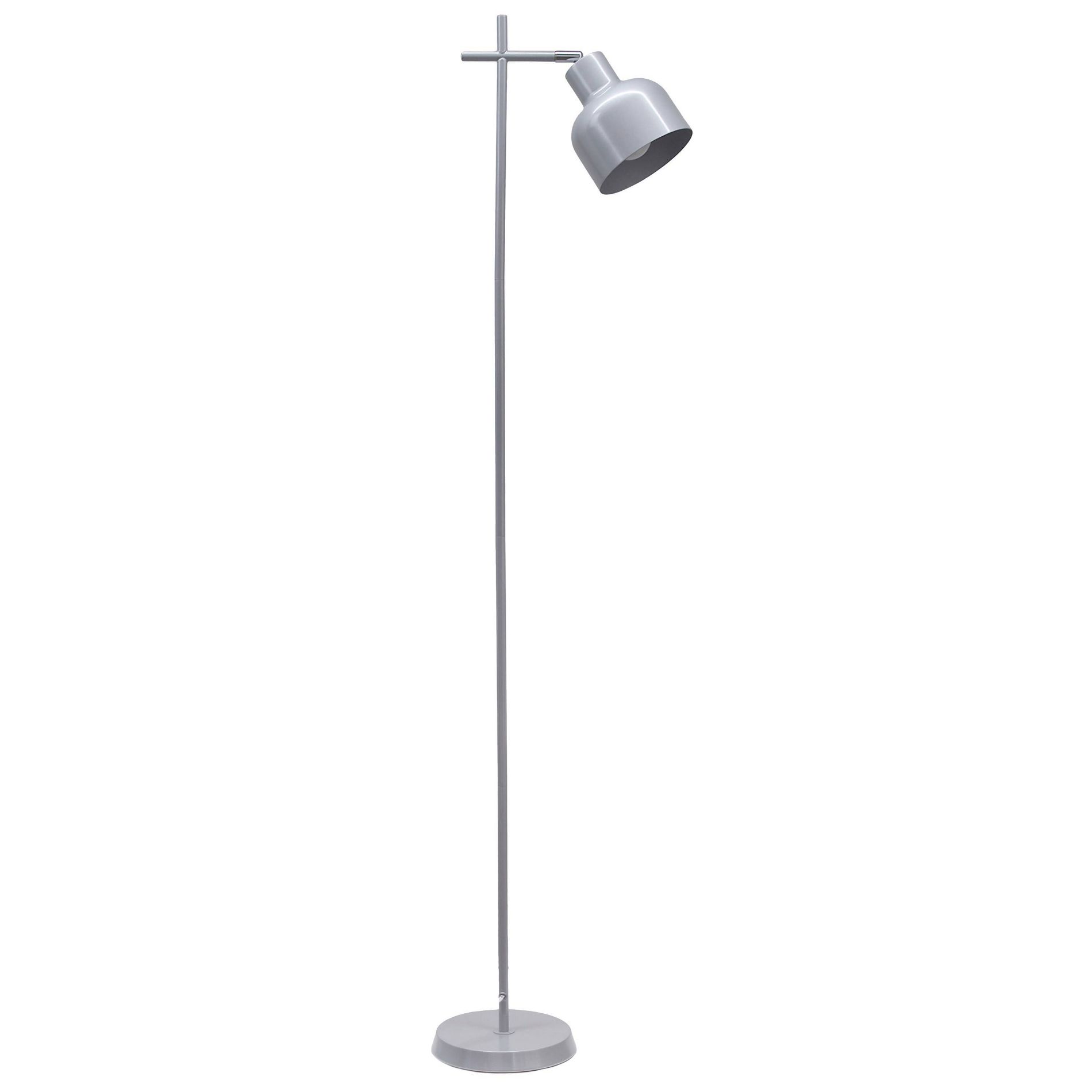 Simple Designs Sleek Essentials Basic Adjustable Floor Lamp Gray