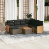 vidaXL 8 Piece Patio Sofa Set with Cushions Gray Poly Rattan - With Table - 2 of 4