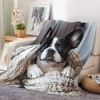 Boston Terrier Print Flannel Blanket Soft Warm Chunky Knit All-Season Christmas Gift. - 3 of 4