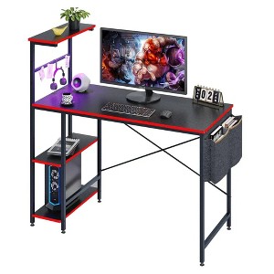 Bestier Gaming Desk with LED Lights, 44 Inch PC Gamer Desk for Small Spaces - 1 of 4