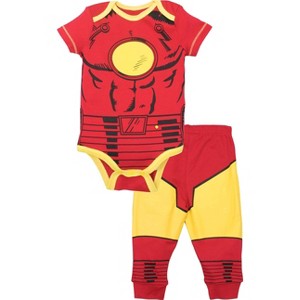 Marvel Avengers Spider-Man Baby Cosplay Bodysuit and Pants Set Newborn to Infant - 1 of 4