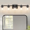DORESshop 32 in. 5-Light Black Bathroom Vanity Light Fixture with Clear Glass Shades,Vanity Lights for Mirror, Hallway or Bathroom - 3 of 4