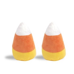 Midlee Candy Corn Plush Halloween Dog Toy - Set of 2 - 1 of 4