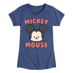 Girls' - Disney - Mickey Mouse Head Fitted Short Sleeve Graphic T-Shirt - 1 of 4