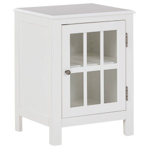 Opelton Accent Cabinet White - Signature Design by Ashley: Transitional Style, Tempered Glass Door, Adjustable Shelf - 1 of 4