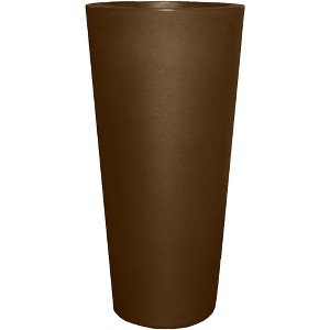 Tusco Products Cosmopolitan Round Garden Planter, Espresso, 20in - 1 of 2