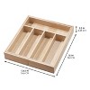 iDESIGN Renewable Wood Collection in Paulownia Wood Expandable Flatware and Cutlery Tray: Hand Wash, Brown, 15"x14"x3" - 3 of 4