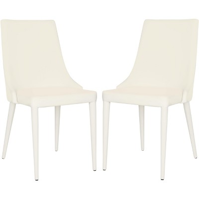 Summerset White Leather Upholstered Dining Side Chair Set