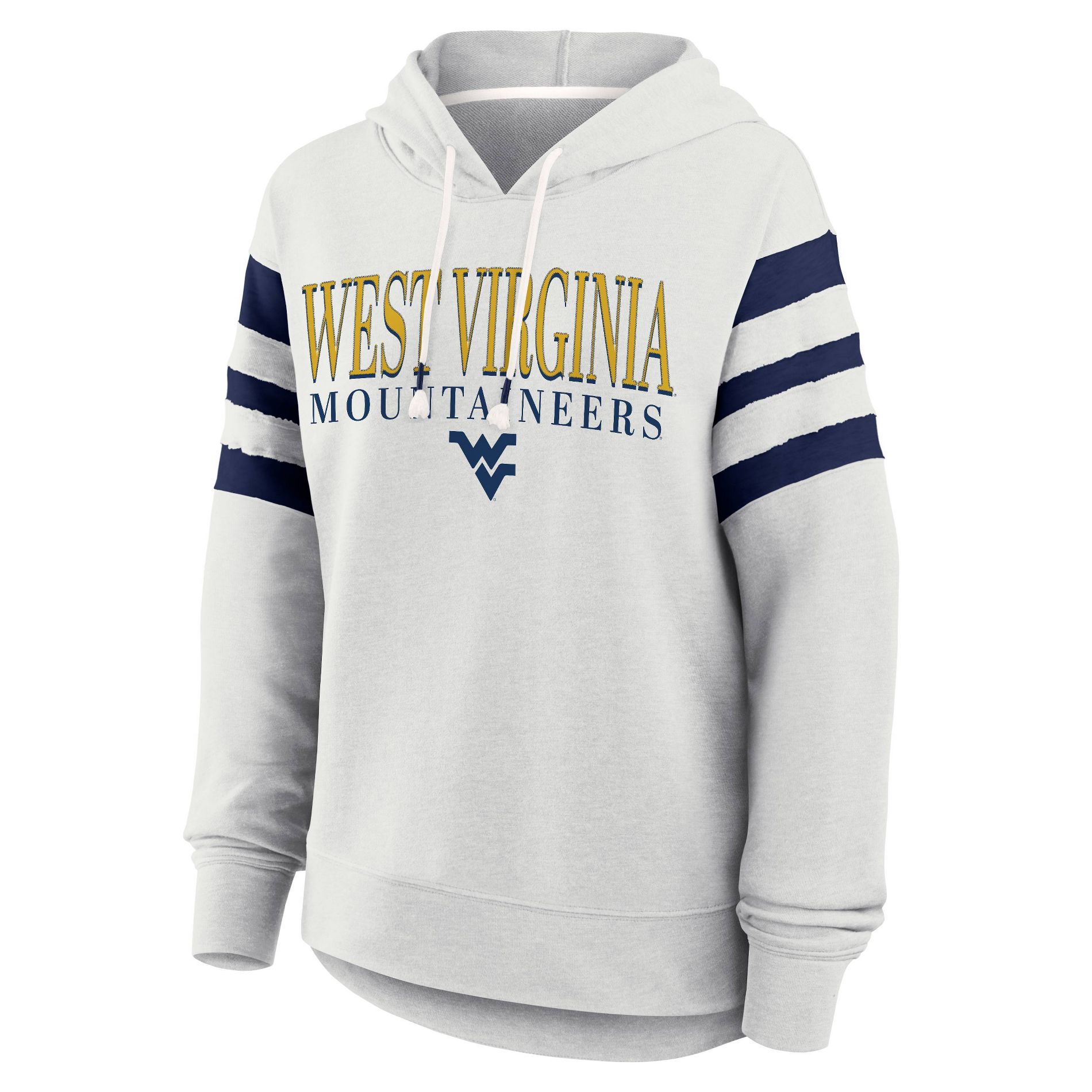 NCAA West Virginia Mountaineers Women's Gray Fashion Hooded Sweatshirt - M