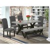 6-Piece Rectangle Natural Oak Finish Solid Wood Top Dining Table with 1-Bench, 4-Chairs with - 2 of 4