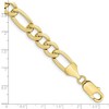 Black Bow Jewelry Men's 10mm 10k Yellow Gold Solid Concave Figaro Chain Bracelet - 4 of 4