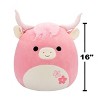 Squishmallows 16" Pink Highland Cow with Sakura Flowers Large Plush - 3 of 4