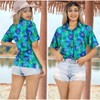 HAPPY BAY Hawaiian Shirts Womens Funky Short Sleeve Tropical Vacation Button Up Blouse Top Shirt Summer Button Down Party Floral Shirts - image 3 of 4