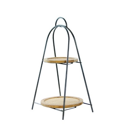 VIP Wood 26 in. Brown Two Tier Display