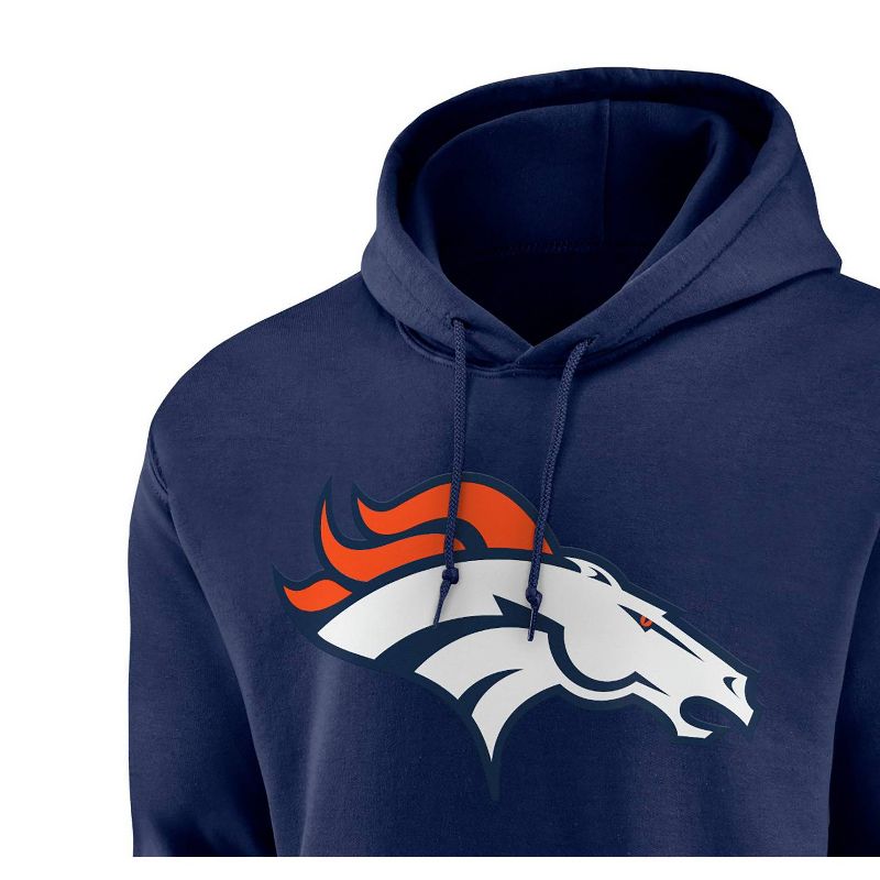 NFL Denver Broncos Long Sleeve Core Big &#38; Tall Fleece Hooded Sweatshirt, 3 of 4