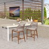 Outdoor Wicker Bar Stool Set of 2, Sponge Outdoor Square Bar Chair, High Top Rattan Barstool - 2 of 4