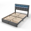 Dolonm Queen Size Bed Frame,Upholstered Headboard, and 2 Drawers,With LED Lights & Charging Station, Sturdy & Easy to Assemble - 3 of 4