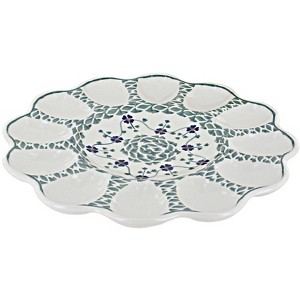 Blue Rose Polish Pottery T140 Manufaktura Egg Plate - 1 of 2