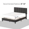 Queen Size Bed Frame with Adjustable Headboard, Linen Upholstered Twin Platform Bedframe with Strong Wooden Slats, No Box Spring Needed - 3 of 4