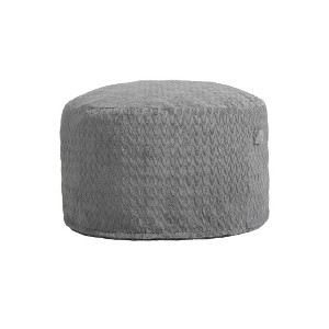 Itopfox Plush Memory Foam Bean Bag Chair with Removable Cover, Side Pocket & Carry Handle for Kids Playroom, Living Room, Bedroom in Grey - 1 of 4