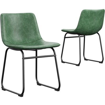 Gikpal Barstools, Counter Height Bar Stools with Back, Modern PU Leather Armless Chairs with Footrest and Metal Legs, for Kitchen Living Room Pub