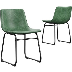 Gikpal Barstools, Counter Height Bar Stools with Back, Modern PU Leather Armless Chairs with Footrest and Metal Legs, for Kitchen Living Room Pub - 1 of 4