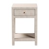 Baxton Studio Dansby Faux Shagreen 1 Drawer End Table Beige/Brass - 3 of 4