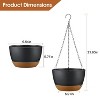 Angel Sar 4-Pack Hanging Planters, 9.64 Inch Self-Watering Pots with Drainage Holes, Removable Water Tray and Adjustable Chains for Indoor Outdoor - 4 of 4