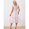 Allegra K Women's Floral Square Neck Elastic Waist Flare Maxi Sundresses - 4 of 4