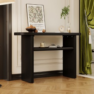 Whisen Elegant Minimalist Console Table with Rounded Edges and Sturdy Shelf - 1 of 4