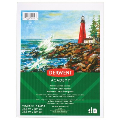 Derwent Academy 10 Sheeets Primed Cotton Canvas Pad 9" x 12"