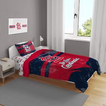 MLB St. Louis Cardinals Slanted Stripe Twin Bedding Set in a Bag - 4pc