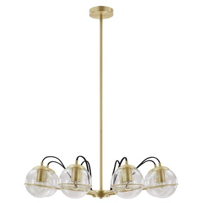 Hanna 8-Light Clear Gold Glass Globe Chandelier